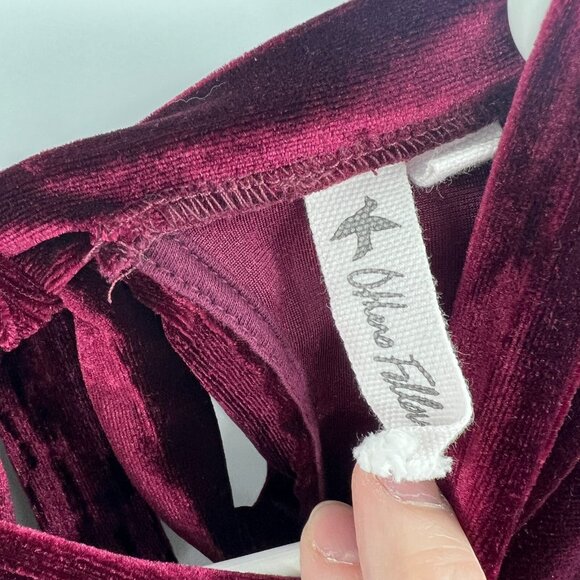 Others Follow Burgundy Velvet Sleeveless Bow Accent Dress Womens Small - Picture 4 of 8